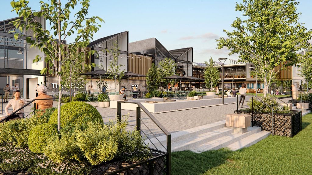 Render of The Yards Estate at Kemps Creek, NSW. Civil engineering by Costin Roe Consulting.