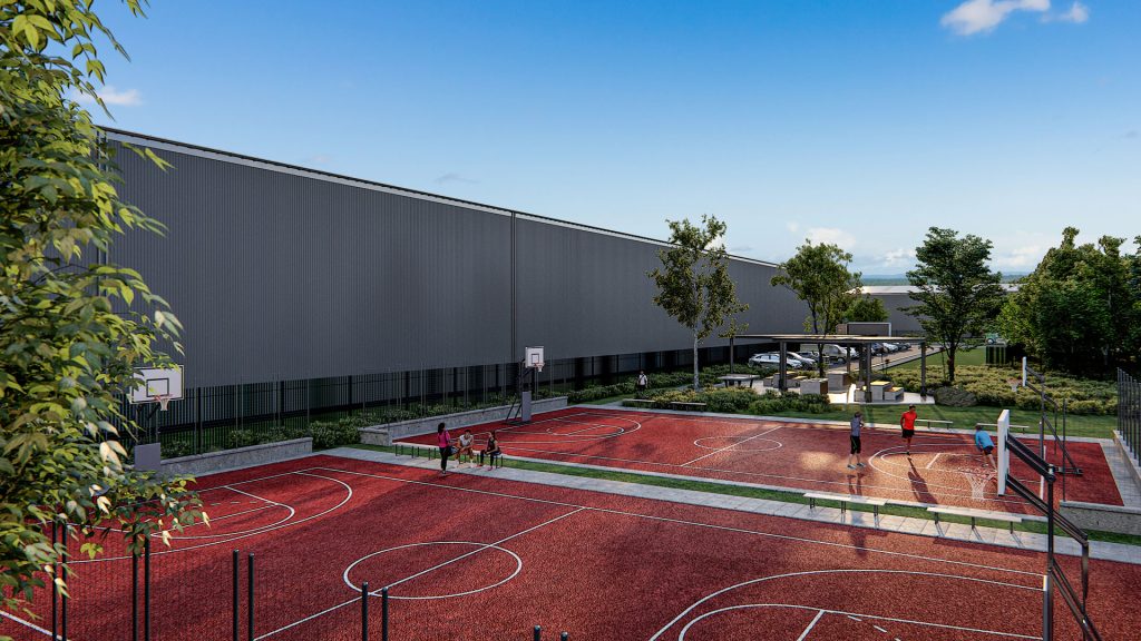 Render of The Yards Estate at Kemps Creek, NSW. Civil engineering by Costin Roe Consulting.